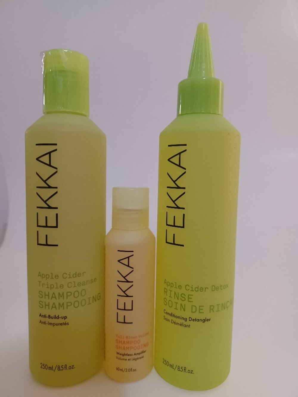 FEKKAI APPLE CIDER SHAMPOO & DETOX RINSE ALONG WITH A TRAVEL SHAMPOO 8.5 fl.oz